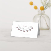 Personalisierte lila Babydusche Platzkarte (Vorderseite)