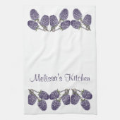 Personalisierte Lila BlackBerry-Illustration Geschirrtuch (Vertikal)