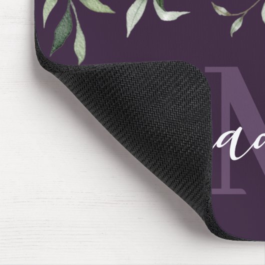 Personalisierte Lila Bläschenbezeichnung Monothera Mousepad (Ecke)