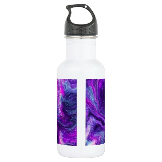 Personalisierte Lila, blaue, rosa Marmorflüssigkei Edelstahlflasche (Rückseite)