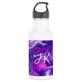 Personalisierte Lila, blaue, rosa Marmorflüssigkei Edelstahlflasche