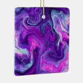 Personalisierte Lila, blaue, rosa Marmorflüssigkei Keramikornament (Rechts)