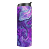 Personalisierte Lila, blaue, rosa Marmorflüssigkei Thermosbecher (Nach links gedreht)