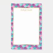 Personalisierte Lila Blue-Gold-Mermaid-Skala Post-it Klebezettel (Vorderseite)