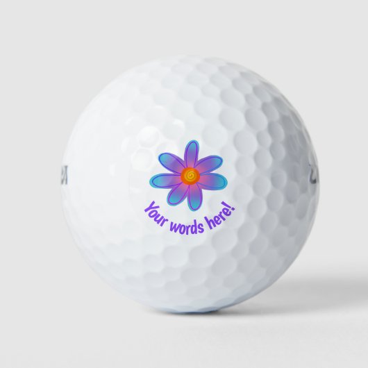 Personalisierte Lila Blume Golfbälle (Vorderseite)