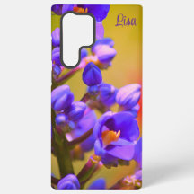 Personalisierte lila Blumen Samsung Hülle 