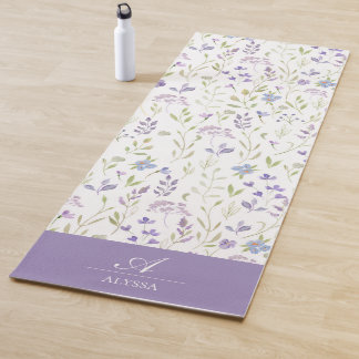Personalisierte lila Blumen-Yogamatte Yogamatte