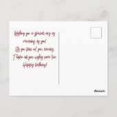 Personalisierte Lila Blütenweibchen Geburtstag Postkarte (Rückseite)