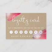 Personalisierte Lila Brush Loyalität Karte (Rückseite)