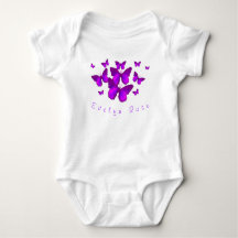 Personalisierte Lila Butterfets Baby Bodysuit