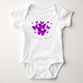 Personalisierte Lila Butterfets Baby Bodysuit Baby Strampler