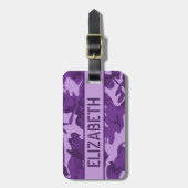 Personalisierte Lila Camouflage Gepäckanhänger (Vorderseite vertikal)