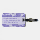 Personalisierte Lila Camouflage Gepäckanhänger (Rückseite horizontal)