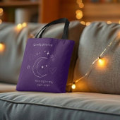 Personalisierte lila Celestial Line Art-Tasche Tasche