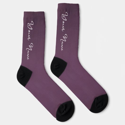 Personalisierte lila Crew Socken (Rechts)