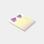 Personalisierte lila Cyclamen-Blumen Post-it Klebezettel (angewinkelt)