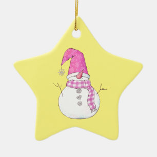 Personalisierte Lila Dekoration Snowman Name Star