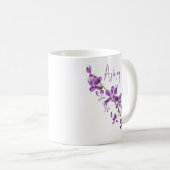 Personalisierte lila Dendrobium-Orchidee Kaffeetasse (VorderseiteRechts)