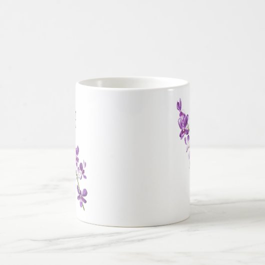 Personalisierte lila Dendrobium-Orchidee Kaffeetasse (Mittel)