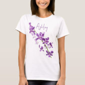 Personalisierte lila Dendrobium-Orchidee T-Shirt (Vorderseite)