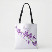 Personalisierte lila Dendrobium-Orchidee Tasche (Vorderseite)