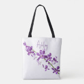 Personalisierte lila Dendrobium-Orchidee Tasche (Rückseite)