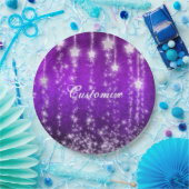 Personalisierte Lila Fallstars Ferien-Teller Pappteller (Party)