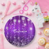 Personalisierte Lila Fallstars Ferien-Teller Pappteller (Party)