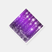 Personalisierte Lila Fallstars Holiday Napkins Serviette (Ecke)