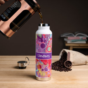 Personalisierte Lila Farbblende Trinkflasche