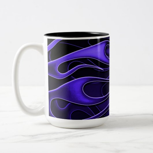 Personalisierte Lila Flammen Zweifarbige Tasse (Links)