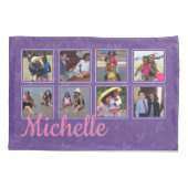Personalisierte Lila Foto Kissenbezug (Rückseite)