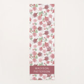 Personalisierte Lila Fuchsia-Blume Yogamatte (Vorderseite)