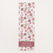 Personalisierte Lila Fuchsia-Blume Yogamatte (Rückseite)