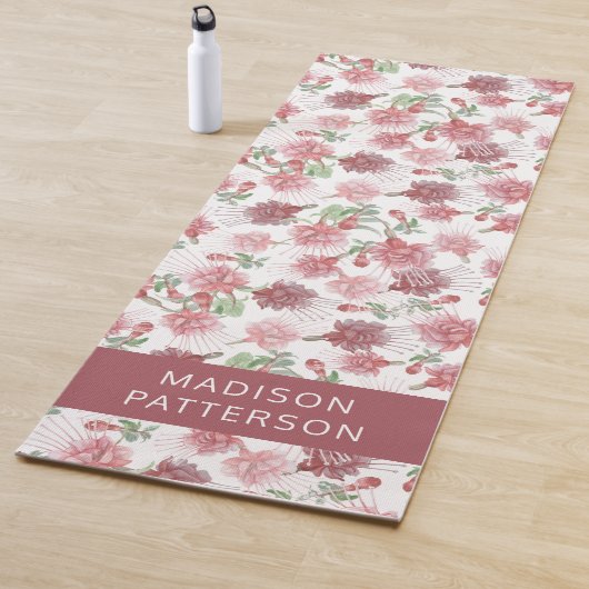 Personalisierte Lila Fuchsia-Blume Yogamatte (Beispiel)