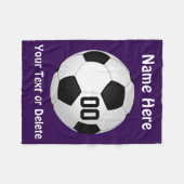 Personalisierte lila Fußball-Fleece-Decke Fleecedecke (Vorderseite (Horizontal))
