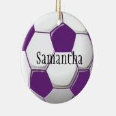 Personalisierte Lila Fußballverzierung Keramikornament (Rechts)