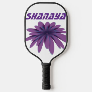 Personalisierte lila Gänseblümchen-Blumenillustrat Pickleball Schläger