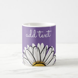 Personalisierte Lila & gelbe Daisy-Kaffee-Tasse Kaffeetasse