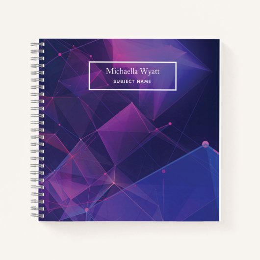 Personalisierte Lila Geometrie Einfache Moderne Notizblock (Vorderseite)
