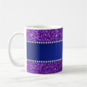 Personalisierte lila Glitternamensdiamanten Kaffeetasse (Links)