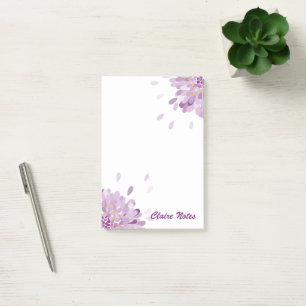 Personalisierte Lila Globus-Blume Post-it Klebezettel