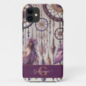 Personalisierte Lila & Gold Boho Dreamcatcher Case-Mate iPhone Hülle (Rückseite)
