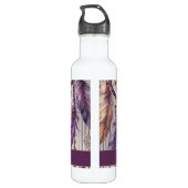 Personalisierte Lila & Gold Boho Dreamcatcher Edelstahlflasche (Rückseite)