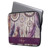 Personalisierte Lila & Gold Boho Dreamcatcher Laptopschutzhülle (Vorderseite Links)