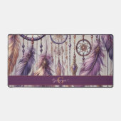 Personalisierte Lila & Gold Boho Dreamcatcher Schreibtischunterlage (Vorderseite)