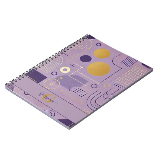 Personalisierte Lila & goldene skandinavische Mini Notizblock (Linke Seite)