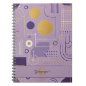 Personalisierte Lila & goldene skandinavische Mini Notizblock (Vorderseite)