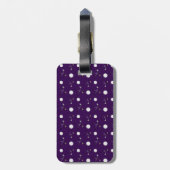 Personalisierte lila Golfnamensbälle Gepäckanhänger (Rückseite vertikal)