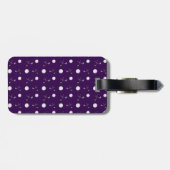 Personalisierte lila Golfnamensbälle Gepäckanhänger (Rückseite horizontal)